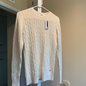 Vineyard Vines Wool Cable Sweater White S